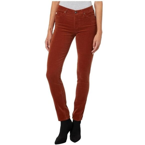 AG "The Prima" Cigarette Leg Jeans Size 24 Spiced Maple Corduroy Pant Skinny - Picture 1 of 13